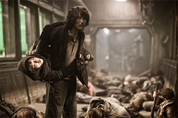 Song Kang-ho and Go Ah-sung in "Snowpiercer"