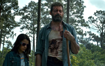 Dafne Keen and Hugh Jackman in "Logan"