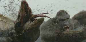 Kong vs Skull Crawler in "Kong: SKull ISland"
